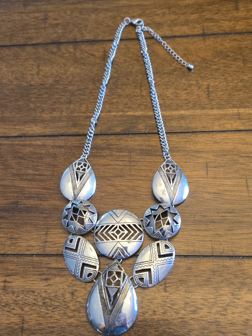 Lia Sophia Silver-Tone Geometric Statement Necklace
